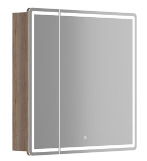 Зеркальный шкаф с LED подсветкой Sancos Mirror MI80EG 79см дуб галифакс натуральный